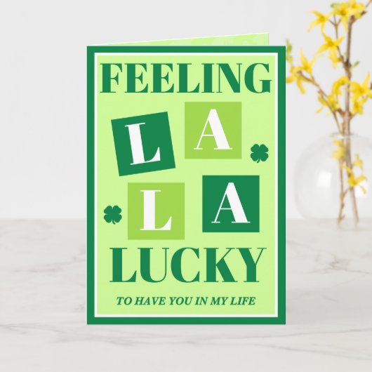 Retro Feeling La La Lucky St. Patrick's Day Card カード (黄色い花)