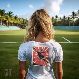 Retro Female Soccer Goalkeeper トライブレンドＴシャツ