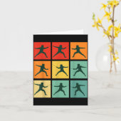 Retro Fencing For Christmas Srty Fencer Athlete  カード (黄色い花)