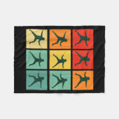 Retro Fencing For Christmas Srty Fencer Athlete フリースブランケット (正面(横))