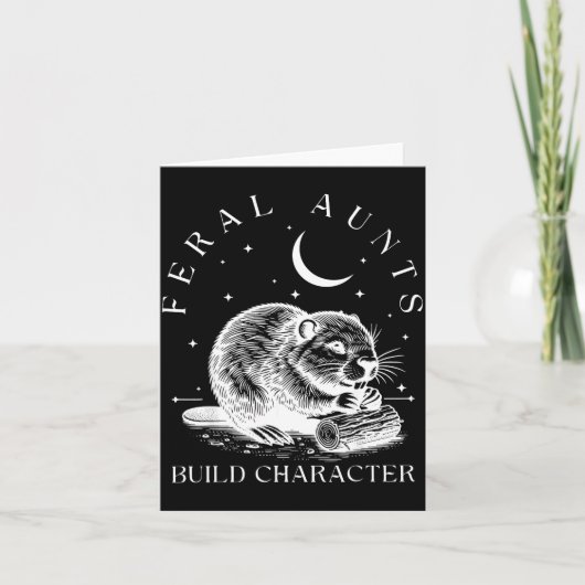 Retro Feral Aunts Build Character Funny New Aunt C カード (正面)