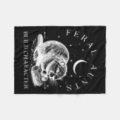 Retro Feral Aunts Build Character Funny New Aunt C フリースブランケット (正面(横))