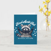 Retro Feral Aunts Club Raccoon Auntie Pregnancy An カード (黄色い花)