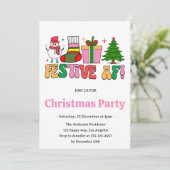 Retro Festive AF Funny Christmas Party 招待状 (スタンド正面)