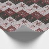 Retro Festive Merry Christmas Tiled Pattern ラッピングペーパー (角)