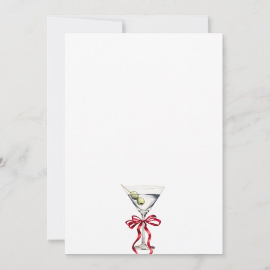 Retro Festive Mistletoe & Martinis Christmas Party 招待状 (裏面)