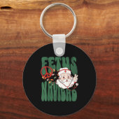 Retro Fetus Navidad Santa Claus Christmas Obgyn Nu キーホルダー (正面)