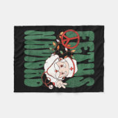 Retro Fetus Navidad Santa Claus Christmas Obgyn Nu フリースブランケット (正面(横))