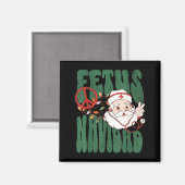 Retro Fetus Navidad Santa Claus Christmas Obgyn Nu マグネット (正面/裏面)