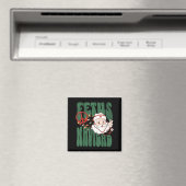 Retro Fetus Navidad Santa Claus Christmas Obgyn Nu マグネット (インサイチュ (食洗機))