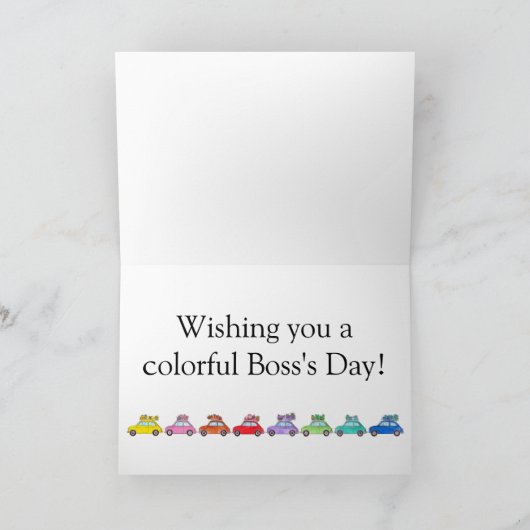 Retro Fiat 500´s Boss's Day カード (内部)