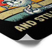 Retro Fif Tee Golf Birthday Party 50th Birthday Go ポスター (角)