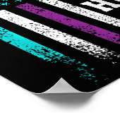 Retro Fight Suicide Prevention Awareness Us Flag ポスター (角)