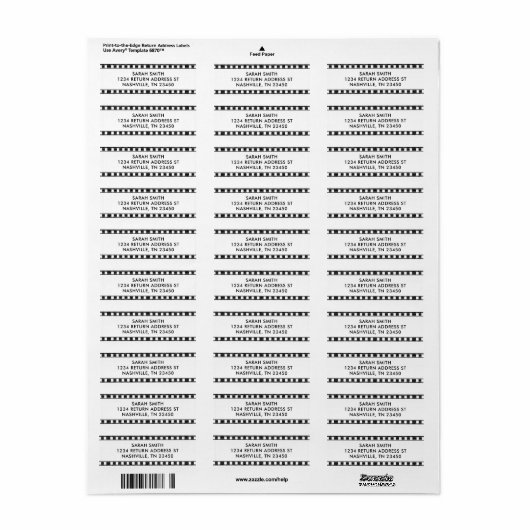 Retro Film Strip Address ラベル (フルシート)