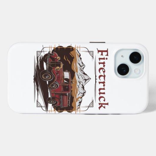 Retro fire engine mountain range Case-Mate iPhoneケース (裏面 (横))