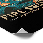 Retro Fire Swamp National Park Camping Hiking Moun ポスター (角)