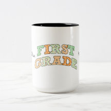 Retro First Grade Back to School Typography