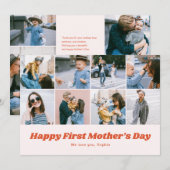 Retro First Mothers Day 12 Photo Collage  シーズンカード (正面/裏面)