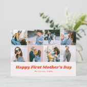 Retro First Mothers Day 12 Photo Collage  シーズンカード (スタンド正面)