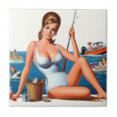 Retro Fishing Pin-up タイル (正面)