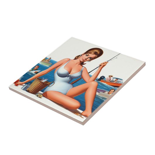 Retro Fishing Pin-up タイル (側面)