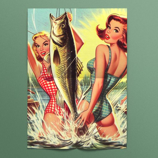 Retro Fishing Pinups 薄葉紙