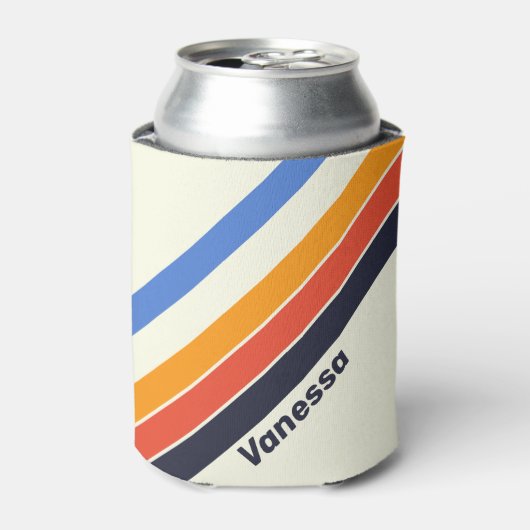 Retro five Stripes with Name 缶クーラー (缶正面)