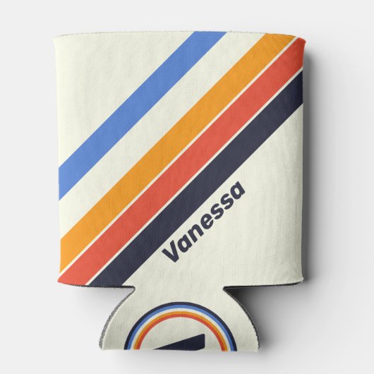 Retro five Stripes with Name 缶クーラー (裏面)