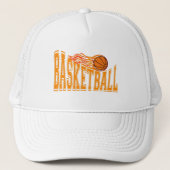 Retro Flaming Basketball Sports Team キャップ (正面)