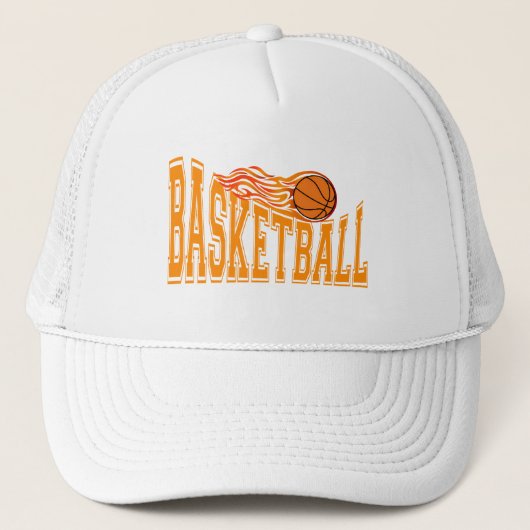 Retro Flaming Basketball Sports Team キャップ (正面)