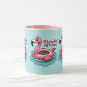 Retro Flamingo Float Funny Summer マグカップ (中央)