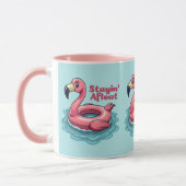 Retro Flamingo Float Funny Summer マグカップ (左)