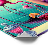 Retro Flamingo Pin-Up ポスター (角)