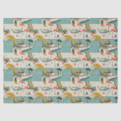 Retro Flamingo Poolside Summer Pattern (10) 薄葉紙 (正面)