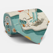 Retro Flamingo Poolside Summer Pattern (1) ネクタイ (ロール)