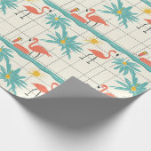Retro Flamingo Poolside Summer Pattern (2) ラッピングペーパー (角)