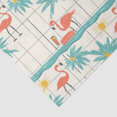 Retro Flamingo Poolside Summer Pattern (2) 薄葉紙 (詳細)