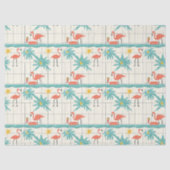Retro Flamingo Poolside Summer Pattern (2) 薄葉紙 (正面)
