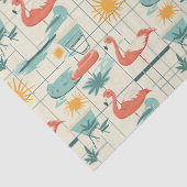 Retro Flamingo Poolside Summer Pattern (3) 薄葉紙 (詳細)
