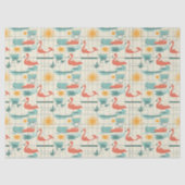 Retro Flamingo Poolside Summer Pattern (3) 薄葉紙 (正面)