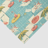 Retro Flamingo Poolside Summer Pattern (4) 薄葉紙 (詳細)