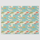 Retro Flamingo Poolside Summer Pattern (4) 薄葉紙 (正面)