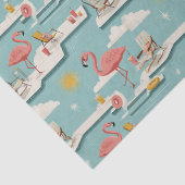 Retro Flamingo Poolside Summer Pattern (7) 薄葉紙 (詳細)