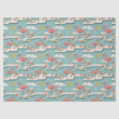 Retro Flamingo Poolside Summer Pattern (7) 薄葉紙 (正面)