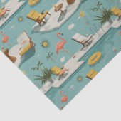 Retro Flamingo Poolside Summer Pattern (9) 薄葉紙 (詳細)