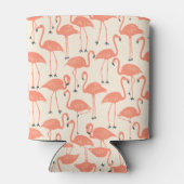 Retro Flamingo | Summer Poolside Sunset Retro 缶クーラー (裏面)