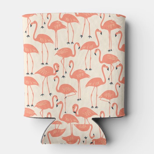 Retro Flamingo | Summer Poolside Sunset Retro 缶クーラー (裏面)