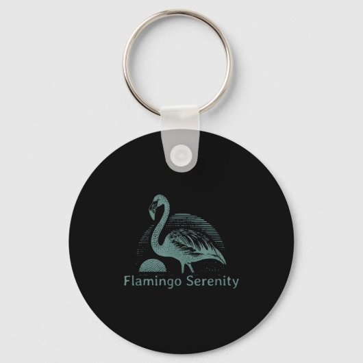 Retro Flamingo Sunset Funny 70s 80s 90s Men Women  キーホルダー (正面)