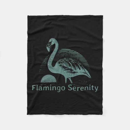 Retro Flamingo Sunset Funny 70s 80s 90s Men Women  フリースブランケット (正面)