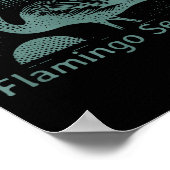 Retro Flamingo Sunset Funny 70s 80s 90s Men Women  ポスター (角)